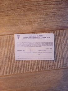 Green Fees Voucher Asbourne Golf Club