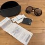Emporio Armani, bug eye aviator sunglasses, comes in original box with the receipt Image 2