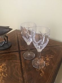 Two John Rocha Signature White Wine Glasses