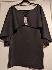 stunning off the shoulder, Cape sleeve, mini dress