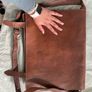 Real Leather Messenger Bag Vintage Brown Laptop Shoulder Bag Image 2