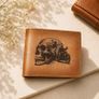 Men Skull Motorcycle Wallet Biker Wallet Leather Bifold Wallet Motorcycle Rider Gift Image 2