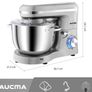 Stand Mixer, 6.5 QT Kitchen Mixer, Electric Food Mixers with Bowl Dough Hook, Wire Whip & Beater, 1 Layer Silver Painting 6.2L MULTIPLE COLOURS AVAILABLE (FREE POSTAGE) Image 3