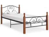 Bed Frame Black Metal 90x200 cm
