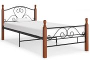 Bed Frame Black Metal 90x200 cm