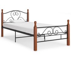 Bed Frame Black Metal 90x200 cm