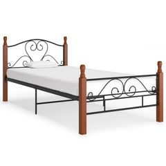 Bed Frame Black Metal 90x200 cm