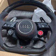 Audi RS Style Carbon Fiber LED Steering Wheel | Alcantara | Airbag Included | A3 S3 RS3 A4 S4 RS4 A5
