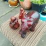 carved wooden elephant and 2 Buddha Image 5