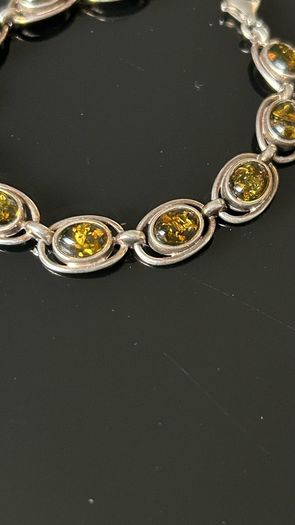 Sterling silver and Amber bracelet