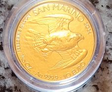 San Marino 10 Euro Gold (.999) Brilliant Uncirculated Coin 2024 - Peregrine Falcon