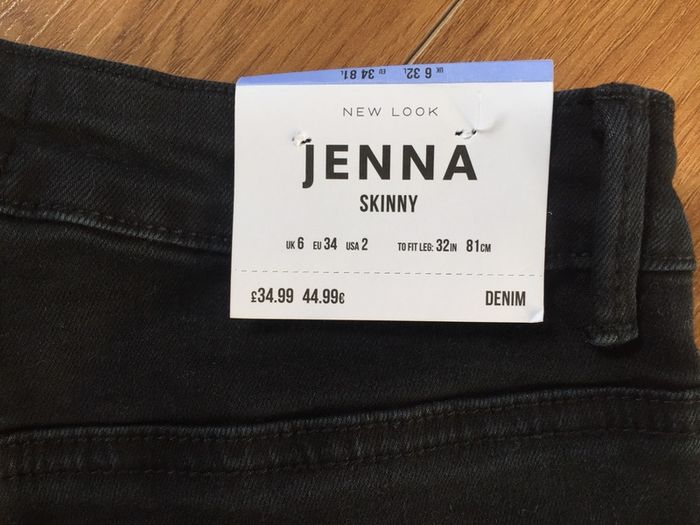 New Look Jenna jeans beaded embellished studded black size 6 BNWT