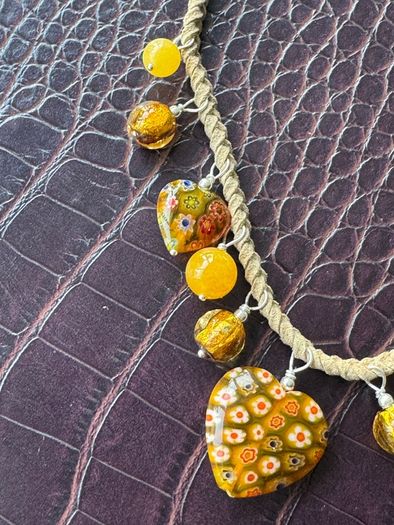 necklace with murano glass pendants