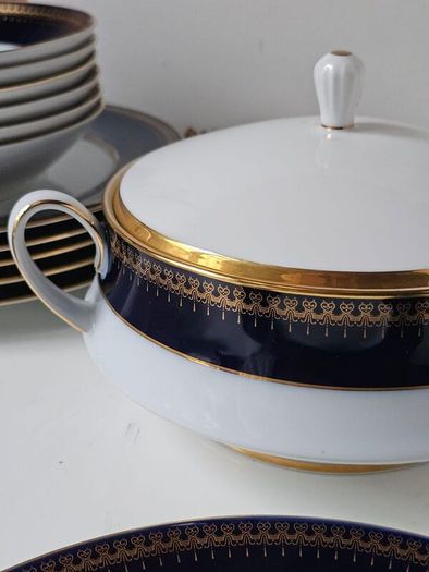 NEW The Royal "Romanov" Collection by Christineholm Cobalt Blue  and Gold Dinner Set
