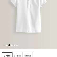 NEXT x2 Girls School White Polo Shirts 10Y