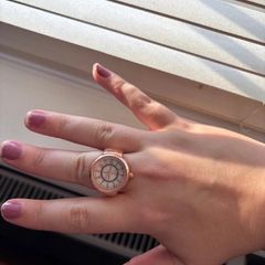 Rose gold watch ring