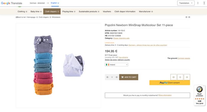 2 Sets of Popolini Newborn Cloth Nappies - Brand New, Never Used