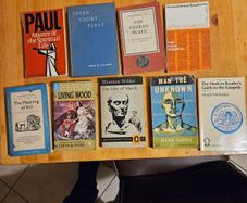 9 X RELIGIOUS,ART,AND THEATRE BOOKS FROM 1940-50-60s. All paperback in good condition. See photos for same.