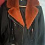 Faux leather/ fur trim biker jacket Image 7