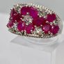 Beautiful African Ruby White Zircon Cluster Ring in Rhodium Overlay Sterling Silver 4.42 Ct. Image 10