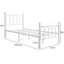 Single Metal Bed Frame 90 x x190 cm with Headboard and Footboard Image 2
