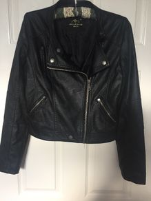 Black jacket leather look