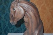 Large horse head statue