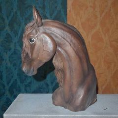 Large horse head statue