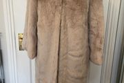 Gharani Strok Faux Fur Jacket - Size 14 - Beige/Nude - New - Soft Teddy Coat