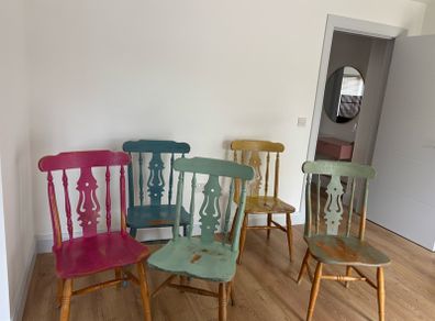Five wooden chairs Free! Collection only