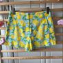 Zara blue & lemon high waisted mediums cotton linen mix Image 4