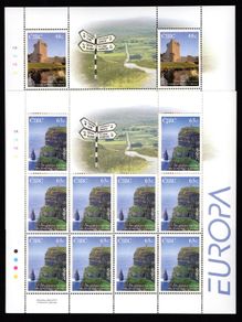 2004 Ireland Europa Commemorative Stamp Sheetlet Plate 1A1A1A1A Mint Never Hinged (MNH)
