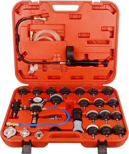 NEW SALE | 28pcs Universal Radiator Pressure Tester Kit, coolant Pressure Tester kit coolant Vacuum Refill kit for Cooling System