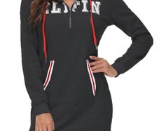 Brand New ELFIN women s hoodie dress pullover dress long Sleeve