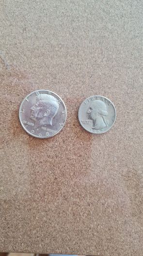 1968 D. Half Dollar Kennedy and 1969 Liberty quarter dollar