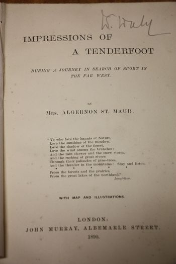 Impressions of a Tenderfoot.