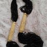 NECKLACE - Vintage - Carved - Black Glass Beads Image 4