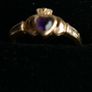 Vintage 9Ct Yellow Gold 375 Amethyst Claddagh Ring size K  1,83g Image 5