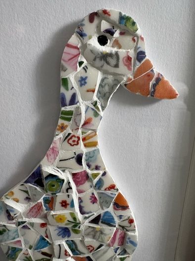 Handmade Framed Duck Pique Assiette Mosaic