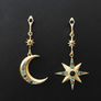 Star Starburst Moon Drop Dangle Earrings Image 2