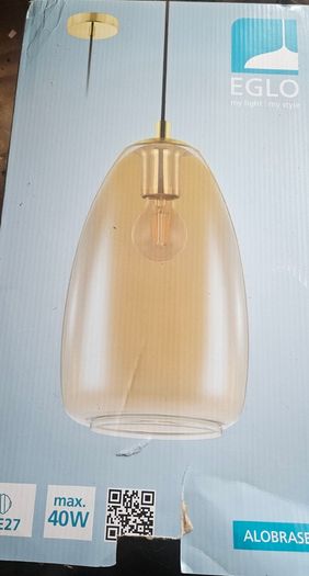 Pair of EGLO Alobrase Glass Pendant Lights Model 98648