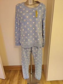 BNWT Rock& Rags blue stars print fleece pyjamas size UK20 EU48 Postage included