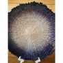Dish-Plate/Hand Decorated Glitter Glazed Cobalt Glass Bowl Platter - Blue And Silver.. Price Drop Image 2