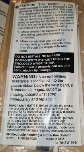 3M Antistatic Disposable Wrist Strap