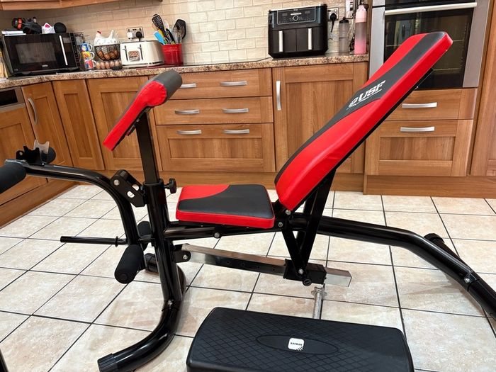 Fantastic Gym Weightlifting Set, Squat Rack, Bench, Preacher, Leg Developer, Weights, Bars + More!!