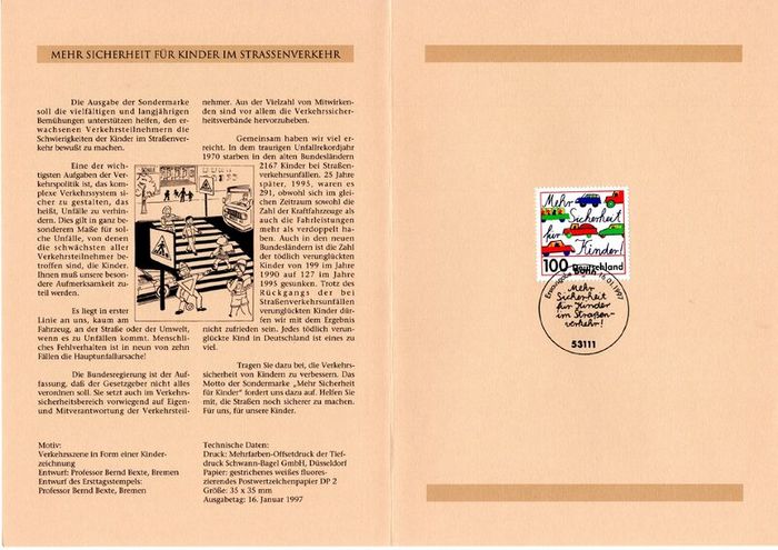 1997 Bundes Republic Deutschland (Germany) Federal Annual Stamp EFT Collection incl 45 images of contents