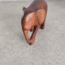 Small wooden elephant figurine, stylised elephant ornament with beautiful grain. Carved elephant collectible Image 2