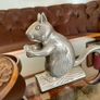 Vintage Aluminum Metal Squirrel on Log Nutcracker Image 2