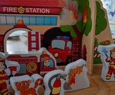 wooden firefighter set/toy
