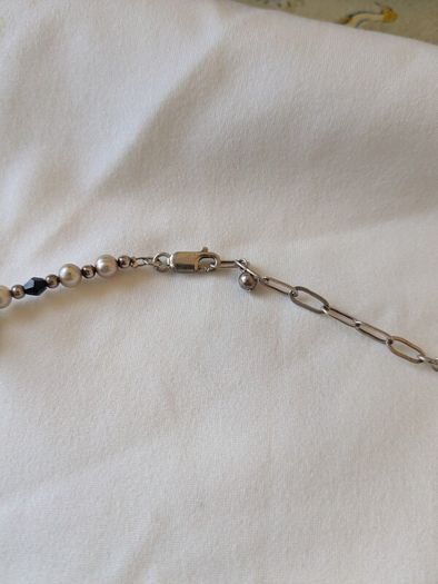 Silver, natural pearls necklace